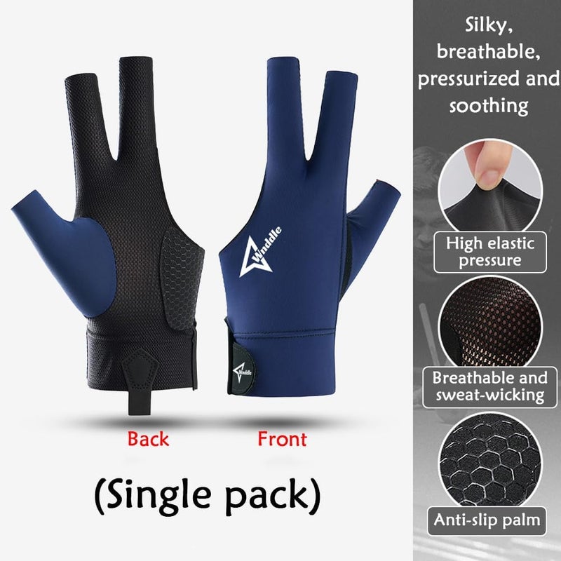 Wnddle Pool Glove Left Hand, Billiard Pool Gloves for Left Hand 3 Finger, Snooker Cue Sport Glove Popular Sizes for Men & Women - Image 2